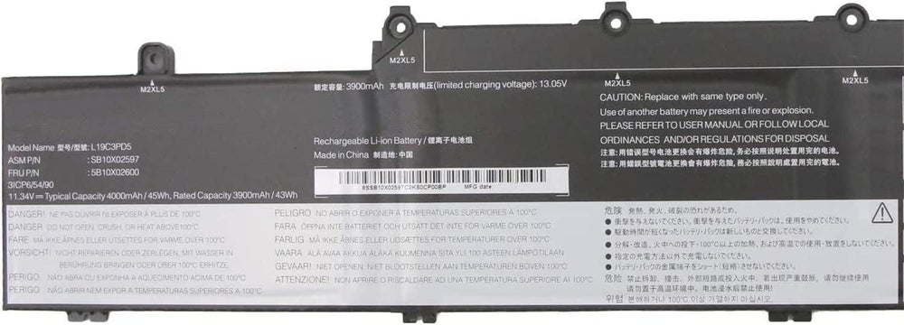 L19D3PD5 SB10X02605 5B10X02594 5B10X02600 L19M3PD5 5B10X02606 Laptop Battery Replacement for Lenovo ThinkPad E14 E15 2nd Gen Series(11.34V 45Wh) - JS Bazar