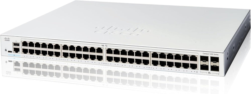 Cisco Catalyst 1200-48T-4X Smart Switch, 48 Port GE, 4x10GE SFP+, (C1200-48T-4X)