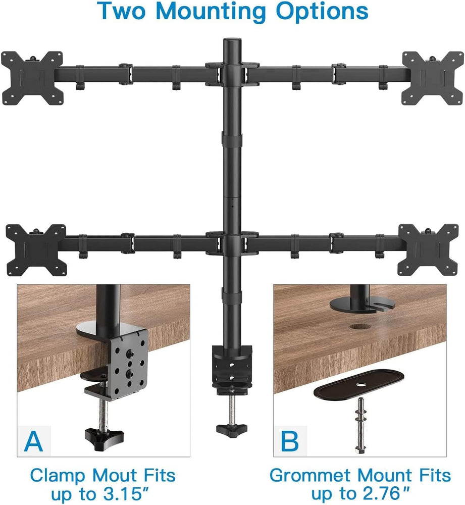 quad screens articulating monitor stand | ldt08-t04 - JS Bazar