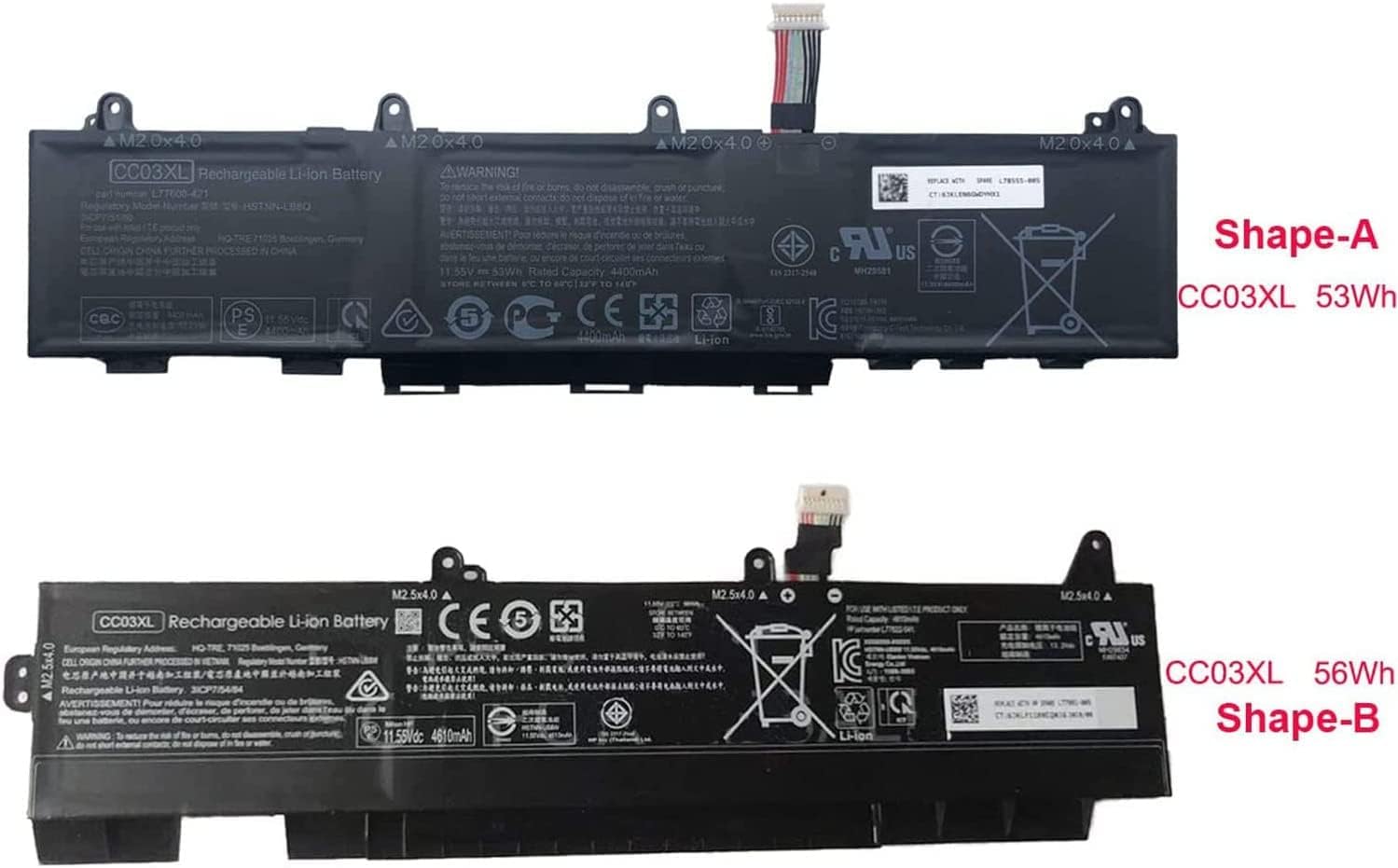 CC03XL HSTNN-DB9Q L77608-2C1 HSTNN-IB9F L77608-1C1 Laptop Battery Replacement for HP ZBook Firefly 14 G7 G8 Series(11.55V 53Wh)