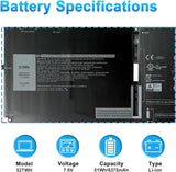Replacement 52TWH Dell XPS 13 7390, XPS 13 7390 2in1 Rechargeable Replacement Laptop Battery