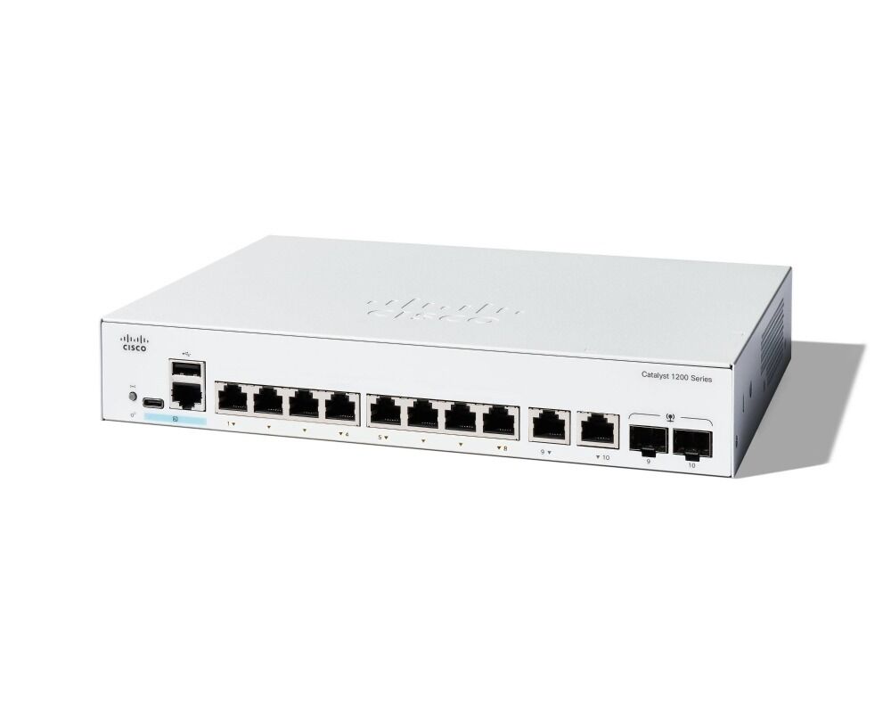 Cisco Catalyst 1200-8T-E-2G Smart Switch, 8 Port GE, Ext PS, 2x1GE Combo