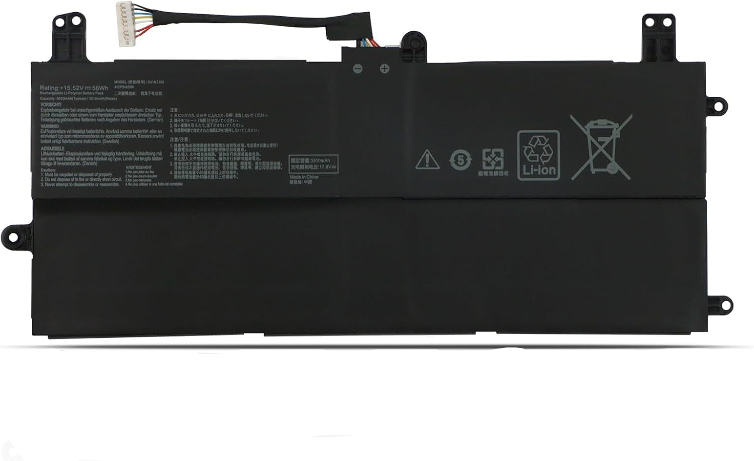 56Wh C41N2102 Asus Laptop Battery Compatible for ASUS ROG Flow Z13 ACRNM Acronym Z13 GZ301 GZ301Z GZ301ZA GZ301ZC GZ301ZE GZ301V GZ301VI GZ301VIC GZ301VU GZ301 VF GZ301VV NR2201 NR2201ZA NR2201ZC NR2201ZE Laptop Batteries JS Bazar