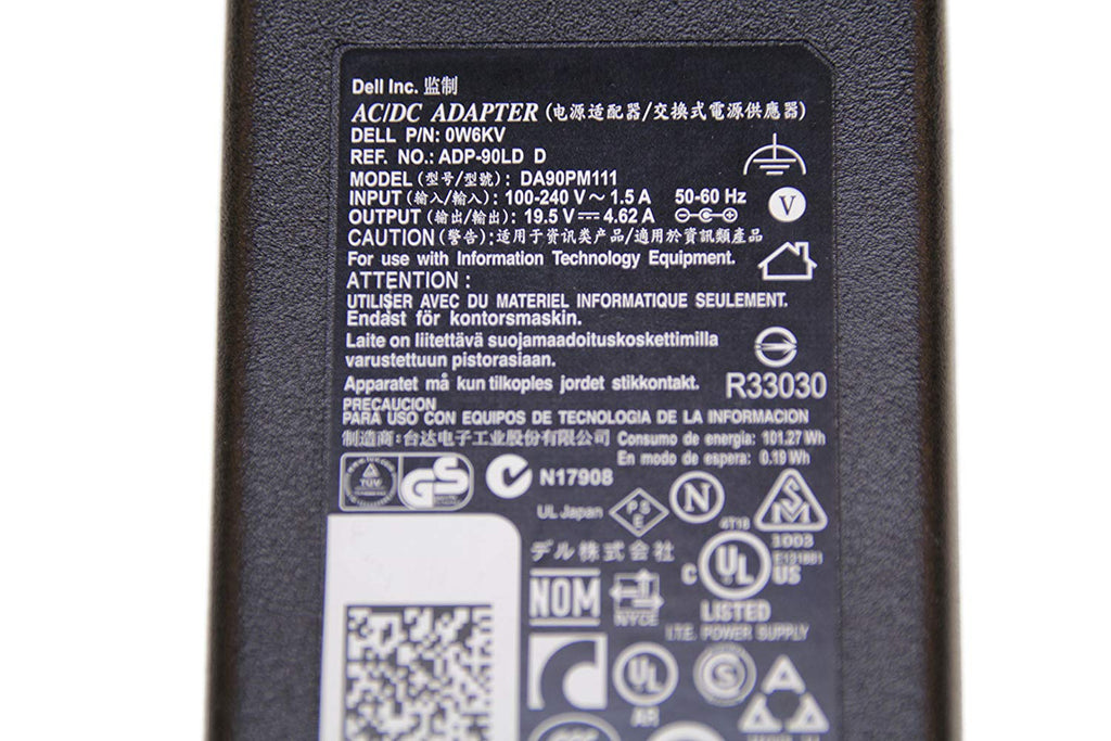 90W Dell Laptop charger for Dell Alienware M11x, Vostro 3700, Vostro 3750, Model 9T215 19.5V/4.62A (7.4mm*5.0mm) Laptop Charger JS Bazar