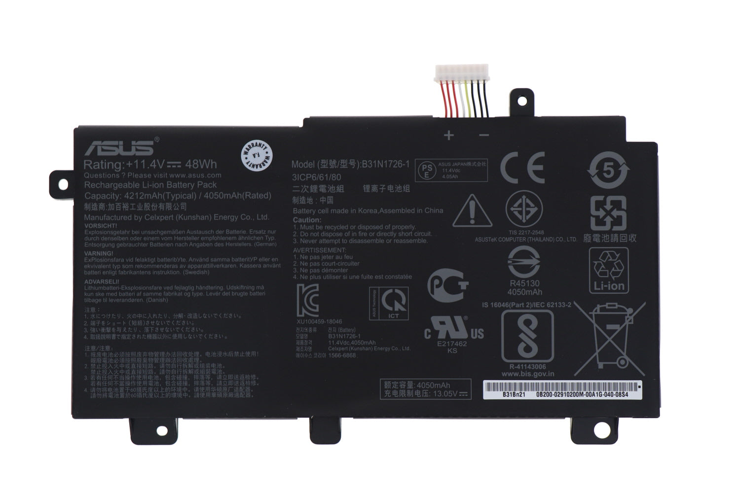 B31N1726 Asus Laptop Battery Compatible with Asus FX80 FX86 TUF FX504 FX504GE FX504GM FX505 FX505DT FX505DY FX505GE FX505GD A15 FA506IU Series B31BNEH B31BN91-11.4V 48Wh Laptop Batteries JS Bazar