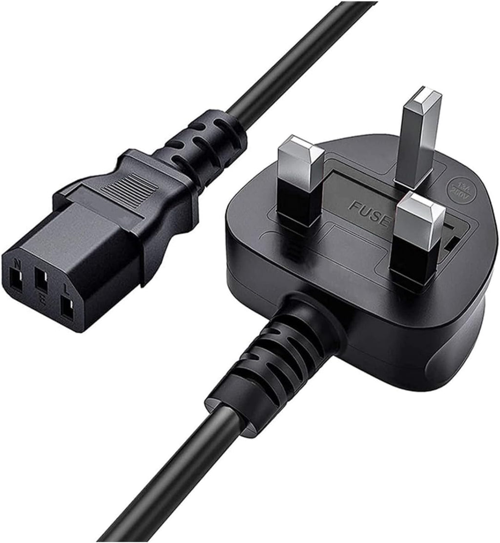 Computer Printer and LCD Monitor and TV UK 3 pin power plug High Quality Power Cable with Protection Fuse 1.5m power cord JS Bazar