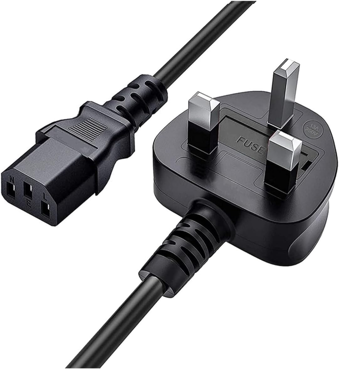 Computer Printer and LCD Monitor and TV UK 3 pin power plug High Quality Power Cable with Protection Fuse 1.5m power cord JS Bazar