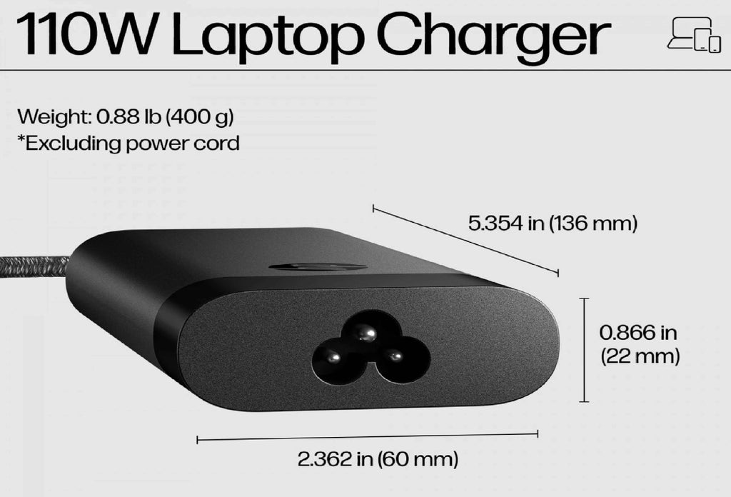 110W 5A 20V USB-C TPN-DA24 AC Original Charger for HP Spectre X360 Elitebook x360 HP Chromebook 14 14A G5 11 11A G6 EE G7 G8 X360 Laptop Power Supply Adapter Cord Charger JS Bazar