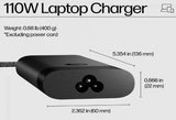 110W 5A 20V USB-C TPN-DA24 AC Original Charger for HP Spectre X360 Elitebook x360 HP Chromebook 14 14A G5 11 11A G6 EE G7 G8 X360 Laptop Power Supply Adapter Cord