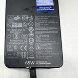 Microsoft Surface Model 1706 65W charger label close-up