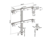 quad screens heavy-duty aluminum monitor arms | 91-ldt38c04 Desktop Mount JS Bazar