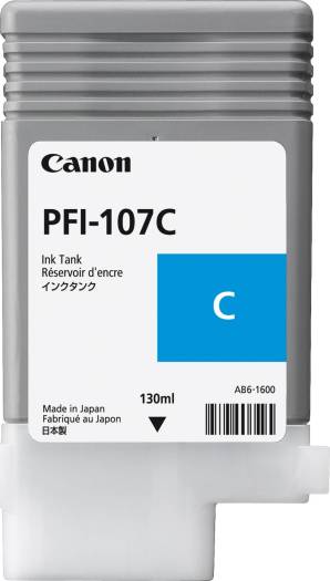 Genuine Cyan Canon PFI-107C Ink Cartridge : 6706B001AA Cartridges JS Bazar