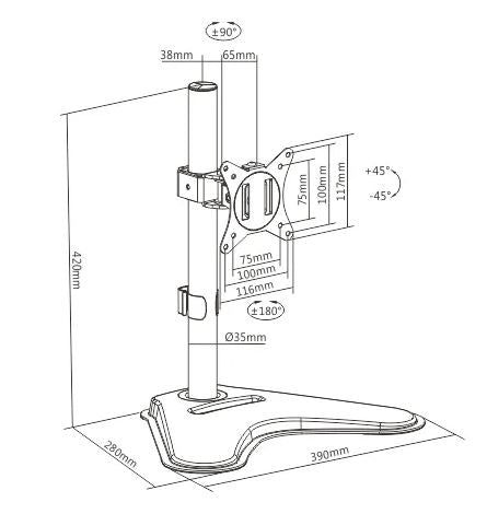 single-monitor steel articulating monitor stand | 91-ldt66t01 - JS Bazar