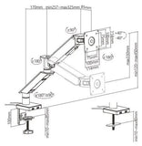 Single Monitor ARMOR Gas Spring Monitor Arm with USB | LDT51-C012U Desktop Mount JS Bazar