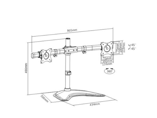 Dual Screens Articulating Monitor Stand | ldt08t02 - JS Bazar