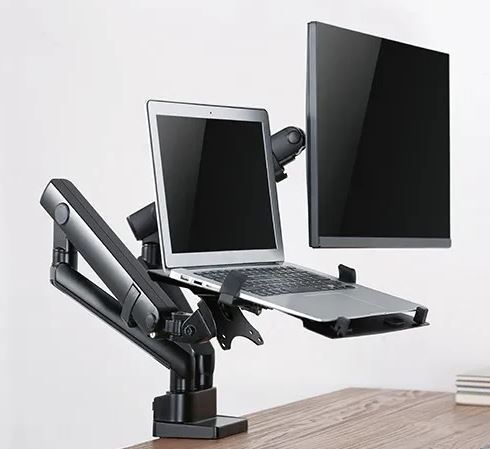 Aluminum Spring-Assited Monitor Arm with laptop holder | 91-ldt20c024ml - JS Bazar