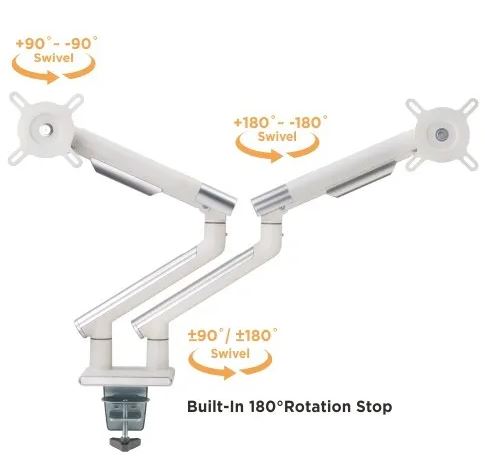 premium aluminum spring-assisted dual monitor arms | 91-ldt49c024 - JS Bazar