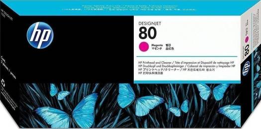 HP 80 Magenta DesignJet Printhead and Printhead Cleaner : C4822A Cartridges JS Bazar