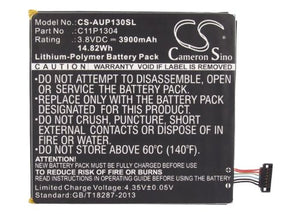 3.8V 15Wh 3910mAh C11P1304 Asus K00B MEMO PAD HD 7 MeMO Pad HD 7 ME173X Computer Replacement Laptop Battery - JS Bazar