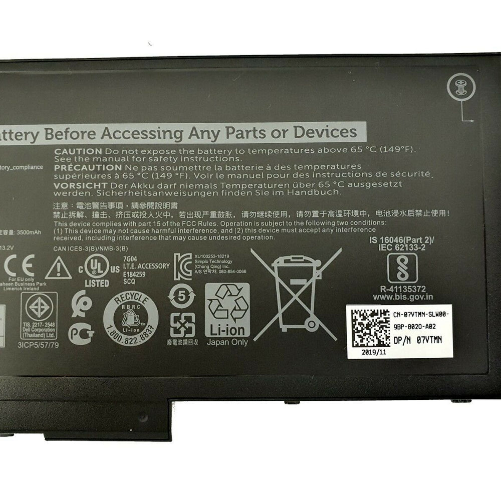 New Dell  Replacement Latitude 5400 5401 5500 / Precision 3540 3-Cell 42Wh Replacement Laptop Battery - 1V1XF - JS Bazar