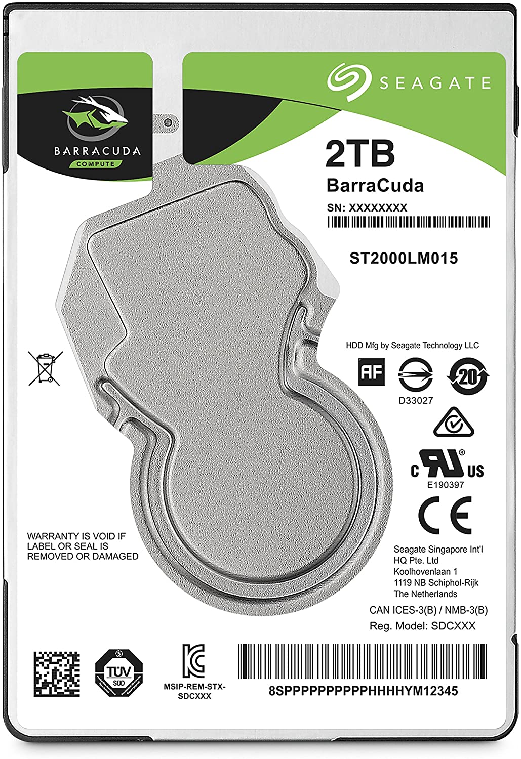 Seagate Guardian BarraCuda - Hard drive - 2 TB - internal - 2.5" - SATA 6Gb/s - 5400 rpm - buffer: 128 MB - ST2000LM015 Hard Drives JS Bazar