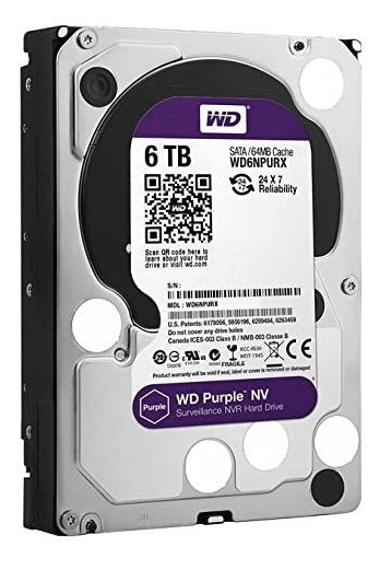 Western Digital 6TB Internal Hard Drive 8.9 CM (3.5 Inch), 7200rpm, 64MB SATA) | WD6NPURX Hard Drives JS Bazar