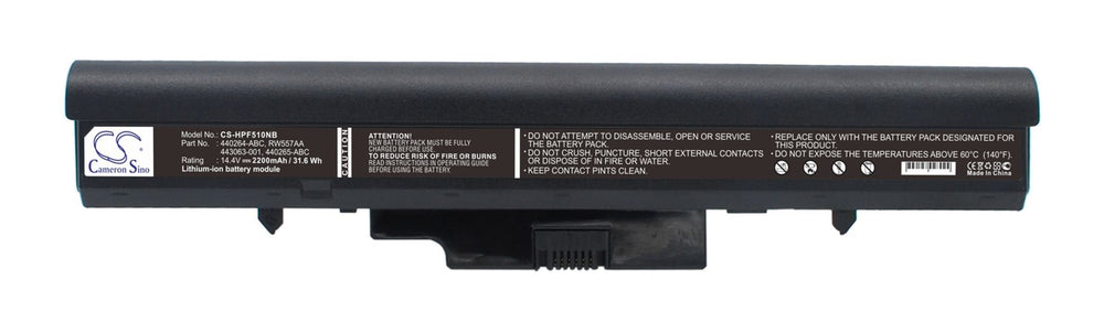 8 Cells 14.4V 5200mAh 440264-ABC 440265-ABC 440266-ABC New Replace Laptop Battery compatible with HP 510 530 HSTNN-C29C Notebook Parts - JS Bazar