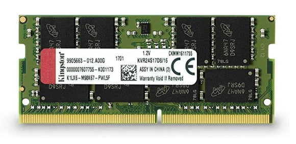 Kingston KVR24S17D8/16 16GB DDR4 Laptop Memory, 2400Mhz, Non ECC Memory, RAM SODIMM | KVR24S17D8/16 RAM JS Bazar