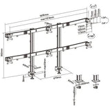 six screens heavy-duty aluminum monitor arms | 91-ldt38c06 Desktop Mount JS Bazar