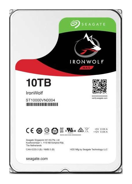 Seagate IronWolf 10TB NAS Hard Drive 7200 RPM 256MB Cache SATA 6.0Gb/s CMR 3.5