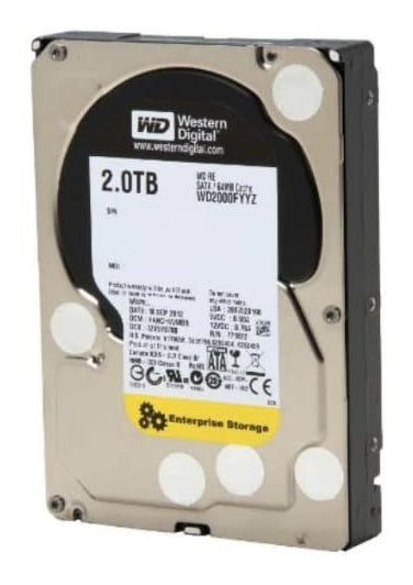Western Digital 2TB RE Enterprise Hard Drive: 3.5 Inch, 7200 RPM, SATA III, 64 MB Cache | WD2000FYYZ Hard Drives JS Bazar