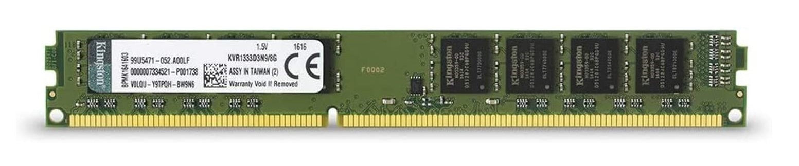 Kingston 8GB 1x8GB 1333 MHz DDR3 CL9 Non ECC Desktop Memory | KVR1333D3N9/8G RAM JS Bazar
