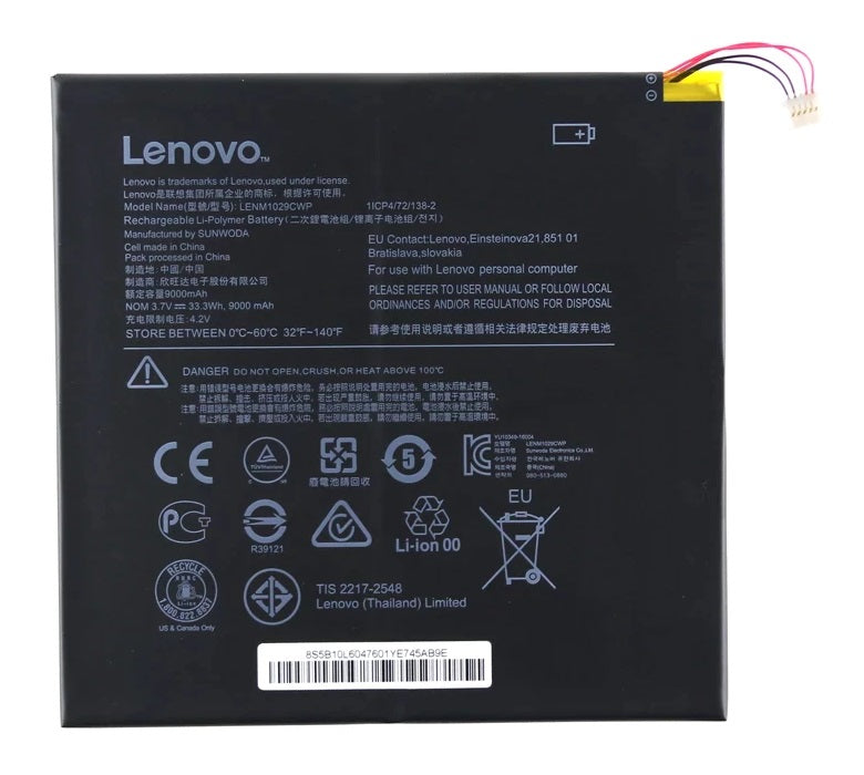 33.3Wh LENM1029CWP Lenovo MIIX310 Series Tablet 5B10L60476 1ICP4/72/138-2 Replacement Laptop Battery - JS Bazar