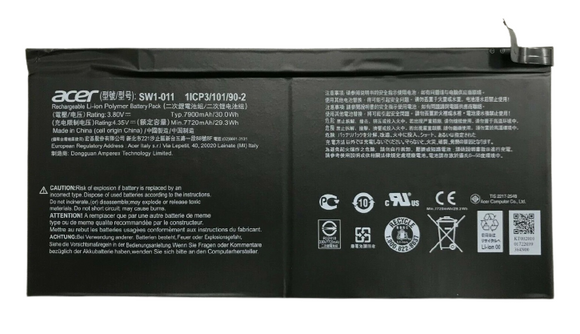 SW1-011 Acer Laptop Battery for Acer 1ICP3/101/90-2 SW1-011 Tablet 30Wh Replacement Laptop Batteries JS Bazar