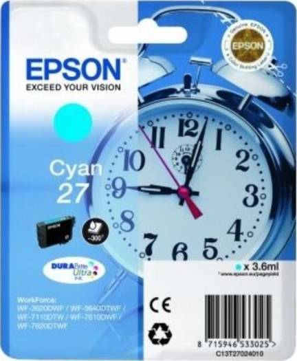 Epson 27 Ink Cartridge, Genuine Cyan (T2702) Cartridges JS Bazar
