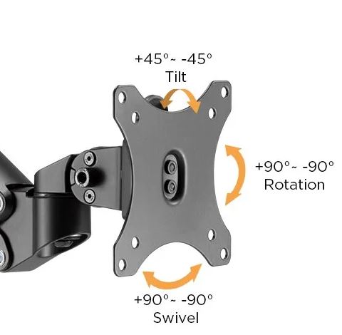 Dual Monitors Heavy-Duty Aluminum Gas Spring Monitor Arm | LDT47-C024N - JS Bazar