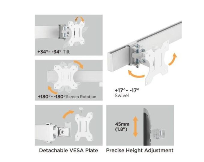 quad screens heavy-duty aluminum monitor arms | 91-ldt38c04 - JS Bazar