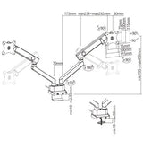 Dual Aluminum Slim Spring-Assited Monitor Arm with USB Ports | 91-ldt20c024u Desktop Mount JS Bazar