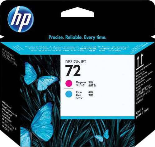 HP 72 Magenta and Cyan Printhead : C9383A Cartridges JS Bazar