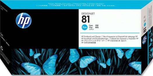 HP 81 Cyan Dye Printhead and Printhead Cleaner : C4951A Cartridges JS Bazar