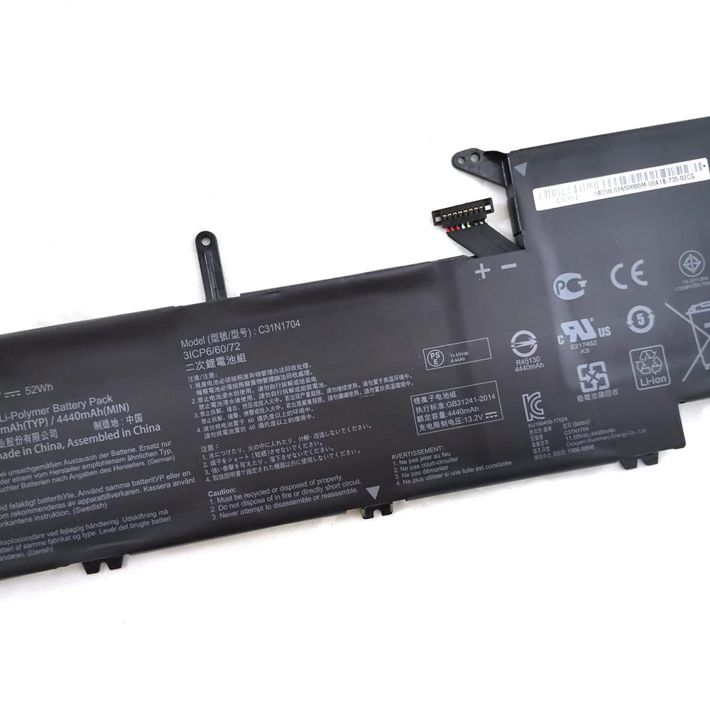 52WH C31N1704 Asus ZenBook Flip UX561UD-E2026R, Q535U Q535UD-BI7T11 Replacement Laptop Battery - JS Bazar