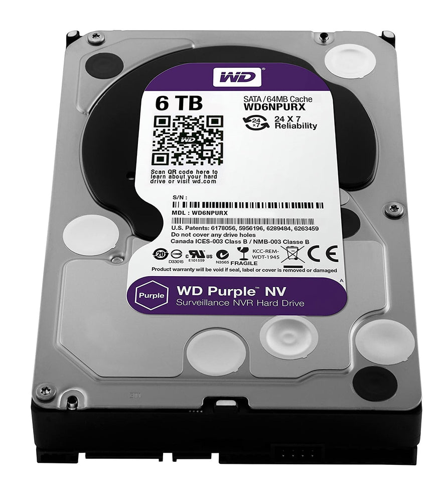 Western Digital 6TB Internal Hard Drive 8.9 CM (3.5 Inch), 7200rpm, 64MB SATA) | WD6NPURX - JS Bazar