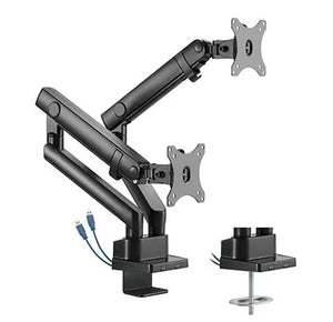 Dual Aluminum Slim Spring-Assited Monitor Arm with USB Ports | 91-ldt20c024u - JS Bazar