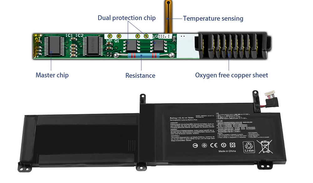 ASUS ROG Strix GL703GM GL703GS C41N1716 Replacement Laptop Battery - JS Bazar