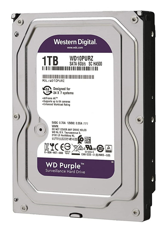 WD 1TB Purple SATA Surveillance Hard Drive | WD10PURZ - JS Bazar