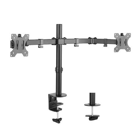 Dual Monitor Arm Economical Double Joint Articulating Steel | ldt12-c024n - JS Bazar