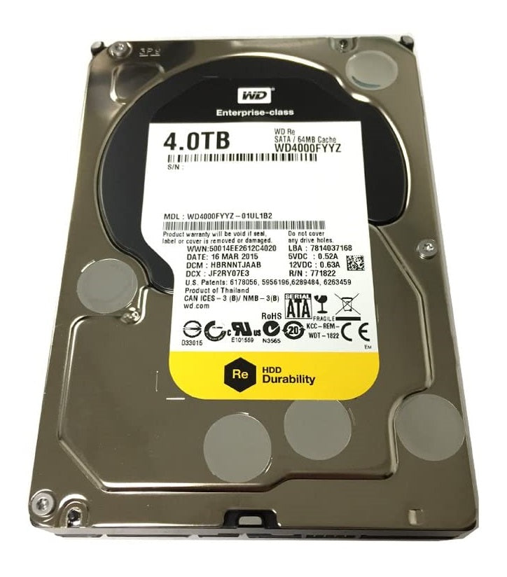 Western Digital 4TB RE 3.5 Inch SATA III, 7200 RPM, 64 MB Cache Enterprise Hard Drive | WD4000FYYZ - JS Bazar