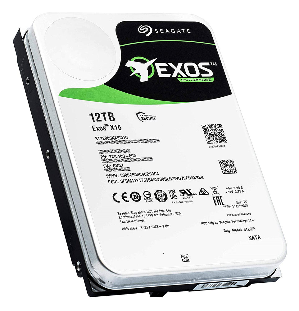 Seagate Exos X16 12TB 7200 RPM 512e/4Kn SATA 6Gb/s 256MB Cache 3.5-Inch Enterprise HDD (ST12000NM001G) - JS Bazar