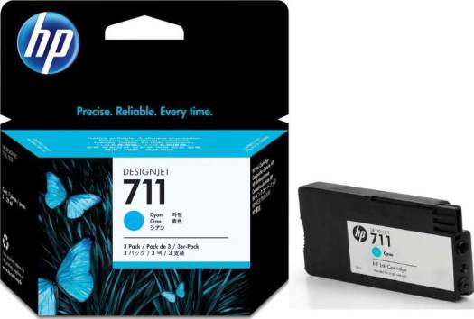 HP 711 29-ml Cyan Ink Cartridges ( 3 Pack ) : CZ134A Cartridges JS Bazar