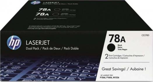 HP 78A Black Original LaserJet Toner Cartridges 2 pack : CE278AD Toners JS Bazar